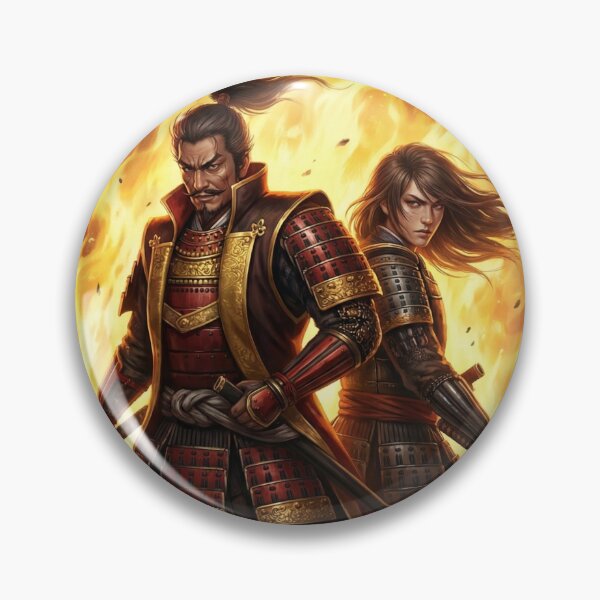 Item preview, Oda Nobunaga & Mori Ranmaru – Flames of Honnō-ji | Samurai Warrior Art | Japanese Historical Poster | Mori no Akari Series designed and sold by Mori-no-Akari.