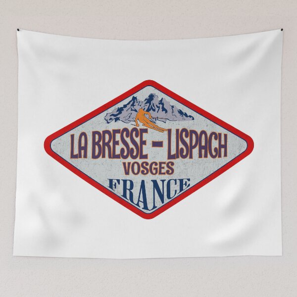 Item preview, La Bresse – Lispach, Vosges, France, Vintage skiing badge design designed and sold by Wanderful-roads.