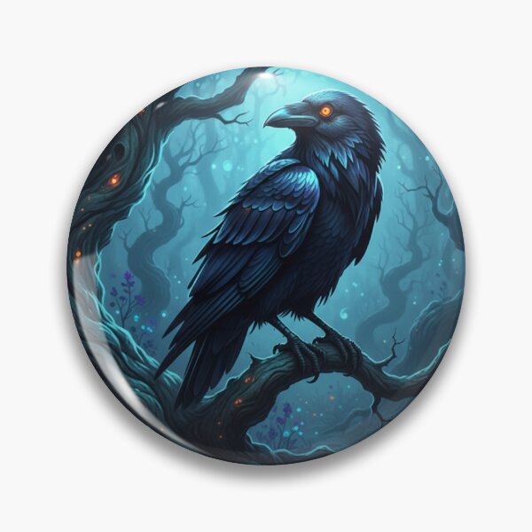 Item preview, Raven Perched on Haunted Tree – Dark Fantasy Wildlife designed and sold by NeoTeeFusion.