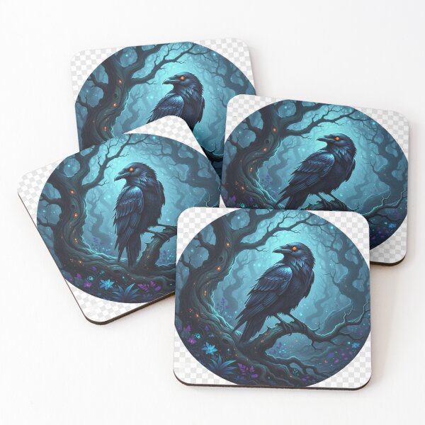 Item preview, Raven Perched on Haunted Tree – Dark Fantasy Wildlife designed and sold by NeoTeeFusion.