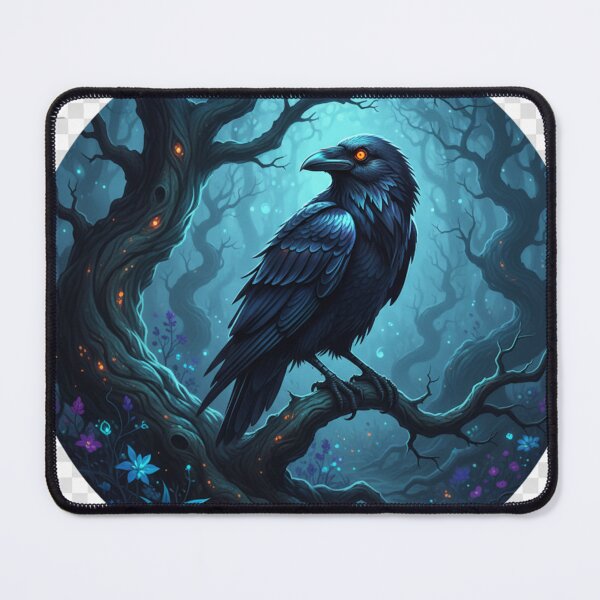 Item preview, Raven Perched on Haunted Tree – Dark Fantasy Wildlife designed and sold by NeoTeeFusion.