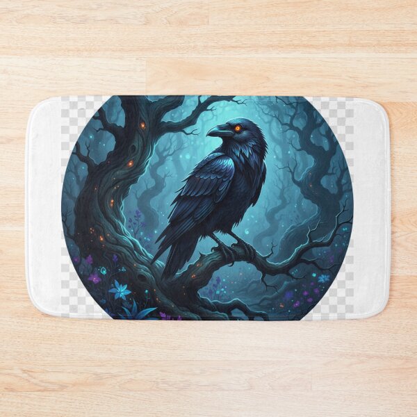 Item preview, Raven Perched on Haunted Tree – Dark Fantasy Wildlife designed and sold by NeoTeeFusion.