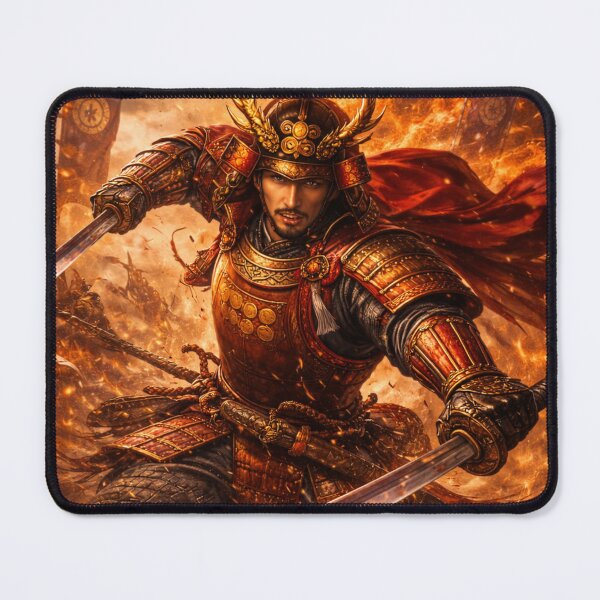 Item preview, Sanada Yukimura – Crimson Battle Charge | Samurai Warrior Art | Dynamic Japanese Poster | Mori no Akari Series designed and sold by Mori-no-Akari.