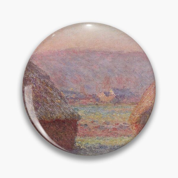 Item preview, Grainstacks, White Frost Effect – Claude Monet | Winter Light Impressionist Masterpiece designed and sold by Art Outlaws.