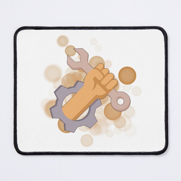Item preview, Gear Wheel and Hand Holding a Wrench – Mechanical Illustration designed and sold by iamKRUK.