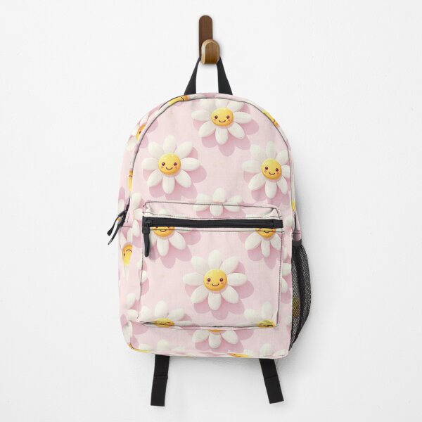 Item preview, Kawaii Smiley Daisy Seamless Pattern – Cute Happy Flowers on Pink designed and sold by Blinkwater Designs.