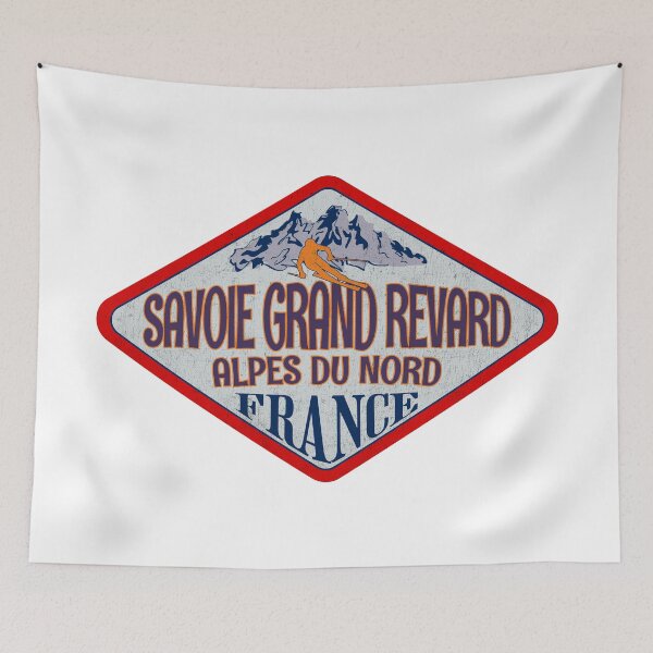 Item preview, Savoie Grand Revard, Alpes du Nord, France, Vintage skiing badge design designed and sold by Wanderful-roads.
