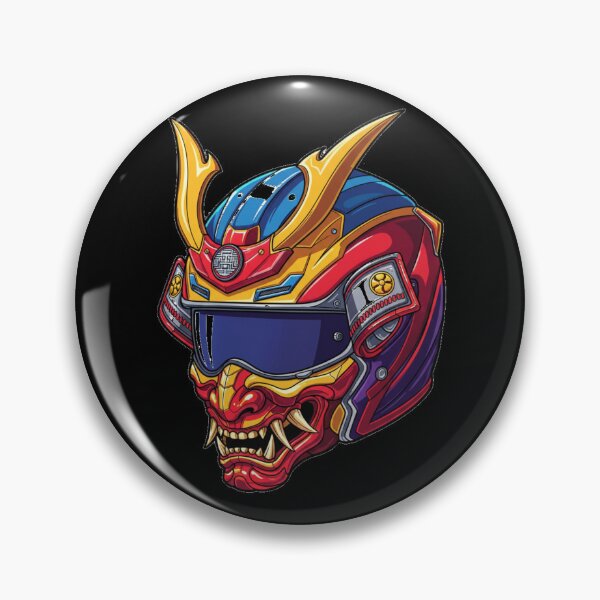 Item preview, Samurai Helmet Anime Biker | Retro Anime Motorcycle Sticker designed and sold by Relatable-Ramen.