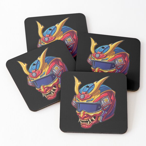 Item preview, Samurai Helmet Anime Biker | Retro Anime Motorcycle Sticker designed and sold by Relatable-Ramen.