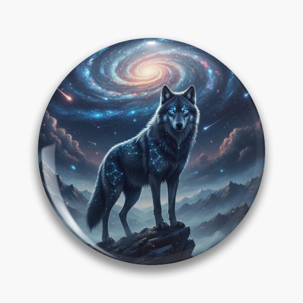 Artikelvorschau, Himmlischer Wolf unter dem Galaxienhimmel – Düstere Fantasy-Wildnis entworfen und verkauft von NeoTeeFusion.