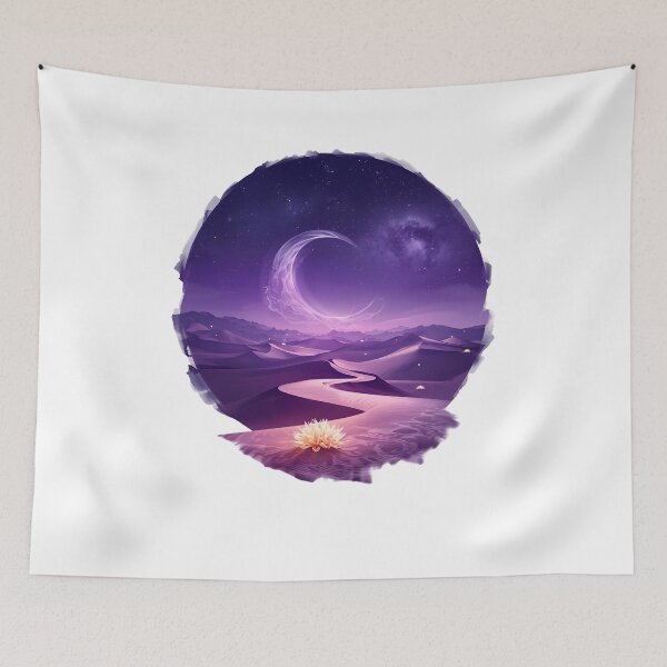 Item preview, Enchanted Desert Mirage Artwork – Glowing Flowers & Dunes designed and sold by catcurio.