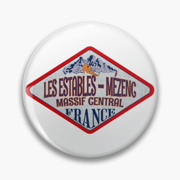 Item preview, Les Estables – Mézenc, Macizo Central, Francia, Diseño de insignia de esquí vintage designed and sold by Wanderful-roads.