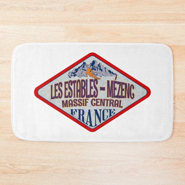 Item preview, Les Estables – Mézenc, Massif Central, France, Vintage skiing badge design designed and sold by Wanderful-roads.
