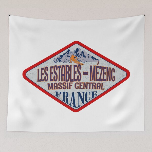 Item preview, Les Estables – Mézenc, Macizo Central, Francia, Diseño de insignia de esquí vintage designed and sold by Wanderful-roads.