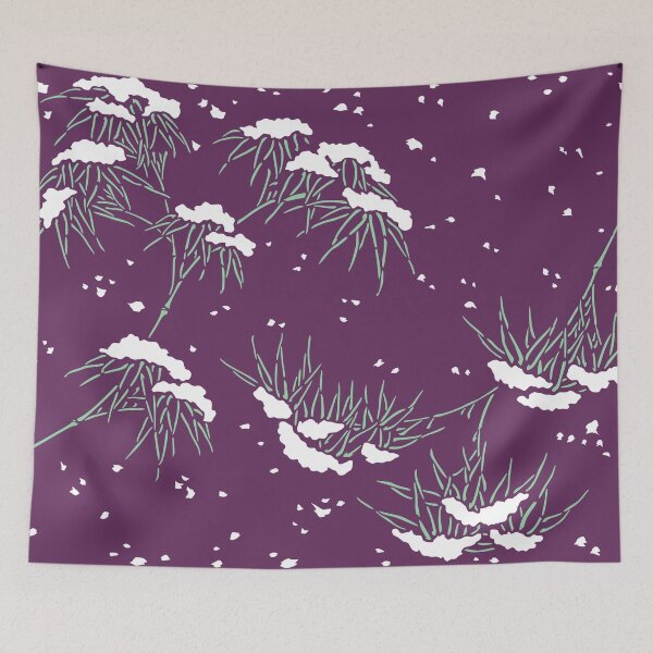Item preview, Snow on Bamboo, Winter in Japan - Japanese seamless vintage pattern designed and sold by Japan Design Prints.