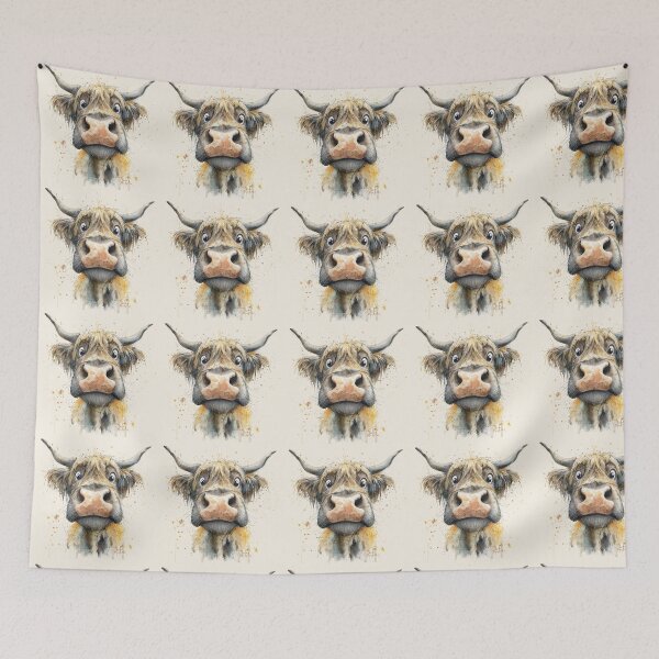 Item preview, Cute HiGHLaND CoW PRiNT SCoTTiSH ' Neville ' Designs BY SHiRLeY MacARTHuR designed and sold by Shirley MacArthur Art.