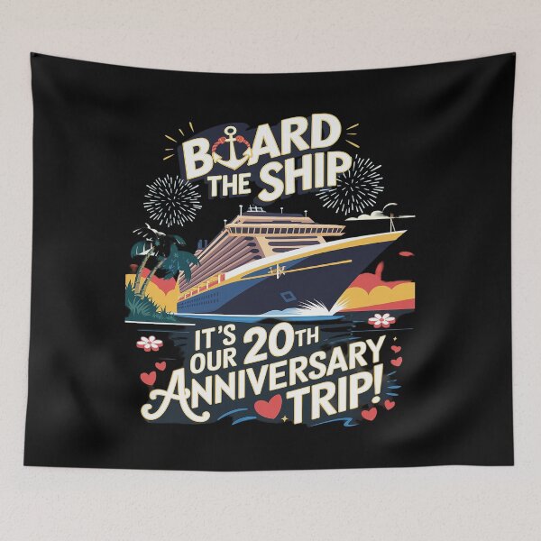 Item preview, Husband Wife 20th Marriage Anniversary Cruise Ship Vacation  designed and sold by angolinnArt.