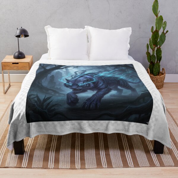 Artikelvorschau, Phantomtiger des dunklen Dschungels – Fantasy-Tierillustration entworfen und verkauft von NeoTeeFusion.