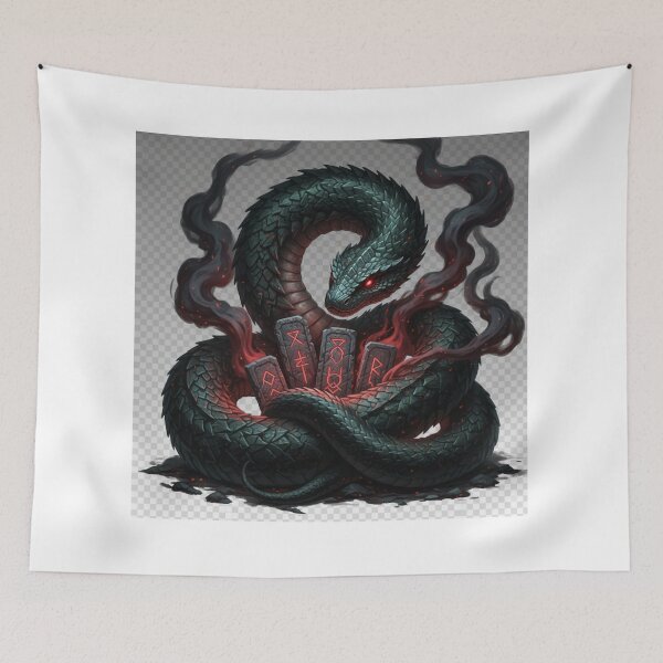 Item preview, Cursed Serpent Guardian – Dark Fantasy Creature Art designed and sold by NeoTeeFusion.