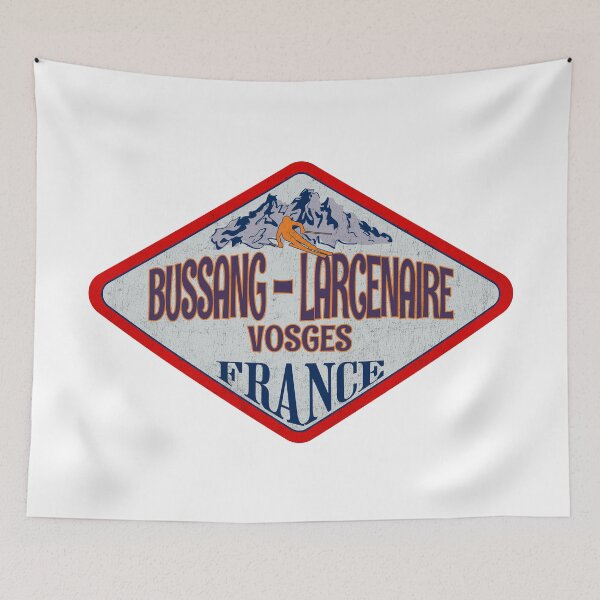 Item preview, Bussang – Larcenaire, Vosges, France, Vintage skiing badge design designed and sold by Wanderful-roads.