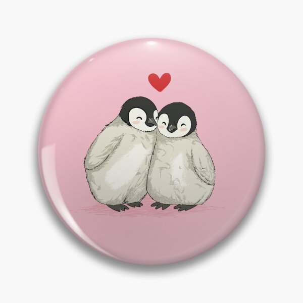 Aperçu de l'œuvre Adorable couple de pingouins amoureux – Illustration d'animaux pour la Saint-Valentin créée et vendue par Cosmodoody.