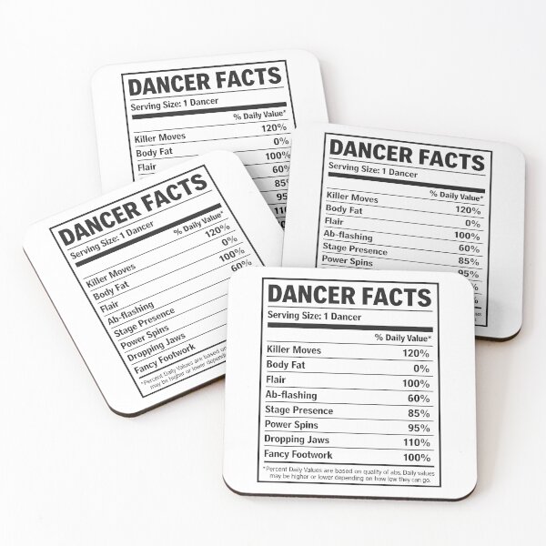 Item preview, Dancer Facts – Funny Dance Nutrition Label Design designed and sold by GiftsCreek.