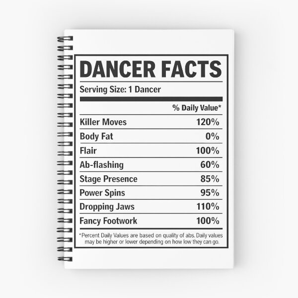 Item preview, Dancer Facts – Funny Dance Nutrition Label Design designed and sold by GiftsCreek.