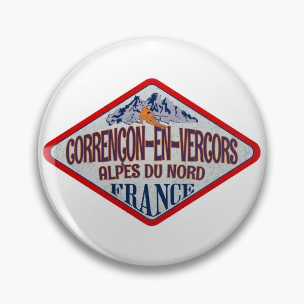 Item preview, Corrençon-en-Vercors, Alpes du Nord, France, Vintage skiing badge design designed and sold by Wanderful-roads.