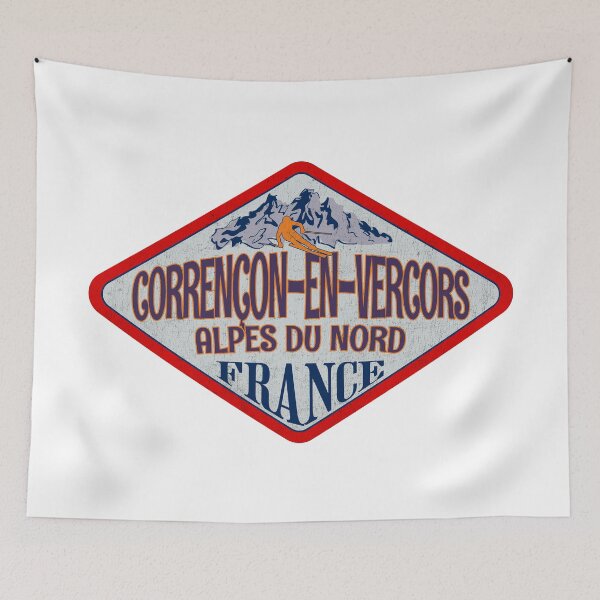 Item preview, Corrençon-en-Vercors, Alpes du Nord, France, Vintage skiing badge design designed and sold by Wanderful-roads.