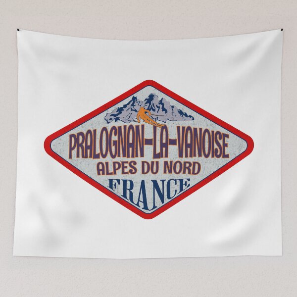 Item preview, Pralognan-la-Vanoise, Alpes du Nord, France, Vintage skiing badge design designed and sold by Wanderful-roads.