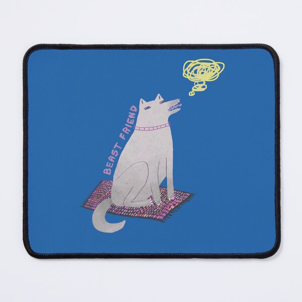 Item preview, Beast Friend — Ironic Dog Illustration on Blue designed and sold by Helenahel.