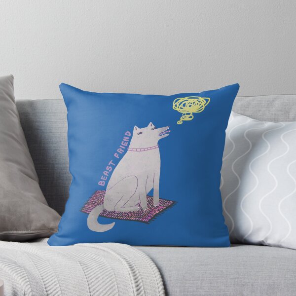 Item preview, Beast Friend — Ironic Dog Illustration on Blue designed and sold by Helenahel.