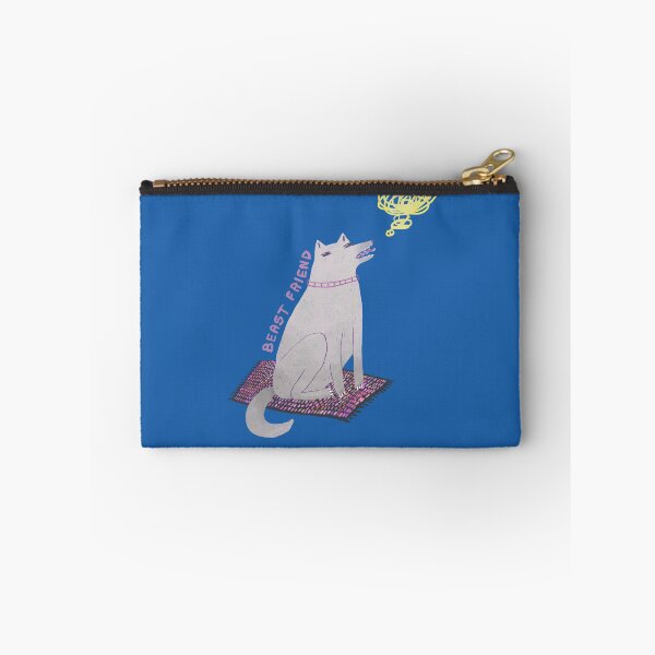 Item preview, Beast Friend — Ironic Dog Illustration on Blue designed and sold by Helenahel.