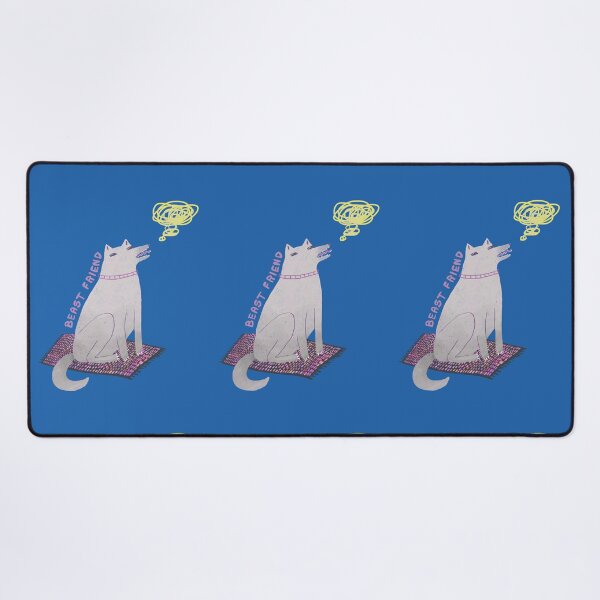 Item preview, Beast Friend — Ironic Dog Illustration on Blue designed and sold by Helenahel.