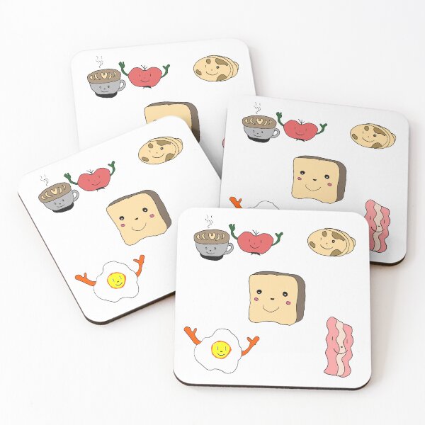 Item preview, Kawaii Breakfast Friends  Cute Coffee, Pancakes & Eggs Illustration designed and sold by Najomiartstudio.