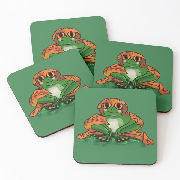 Item preview, Frog hidden under an autumn leaf designed and sold by Sumpfmaus.