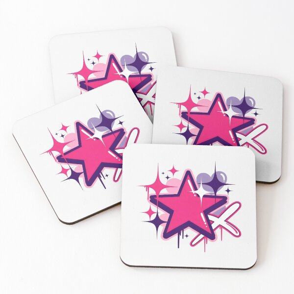 Item preview, Y2K Aesthetic Star Retro Pink Sparkle Graffiti Pop Art designed and sold by SplashTastic.