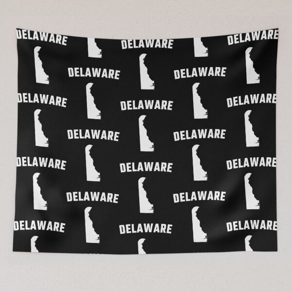 Item preview, Delaware State Map Silhouette - Minimalist White & Black Style designed and sold by mashmosh.