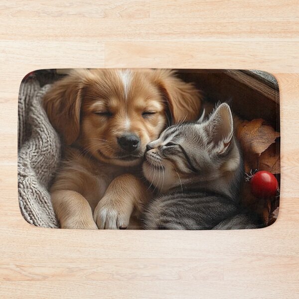 Item preview, Cozy Animal Companionship – Sleeping Puppy and Kitten designed and sold by AmetistLight.