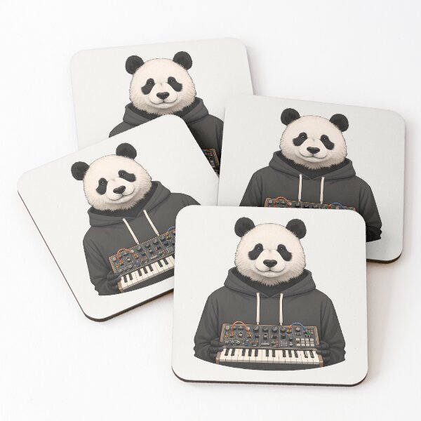 Item preview, Panda with Analog Synthesizer Illustration designed and sold by Ombrya.