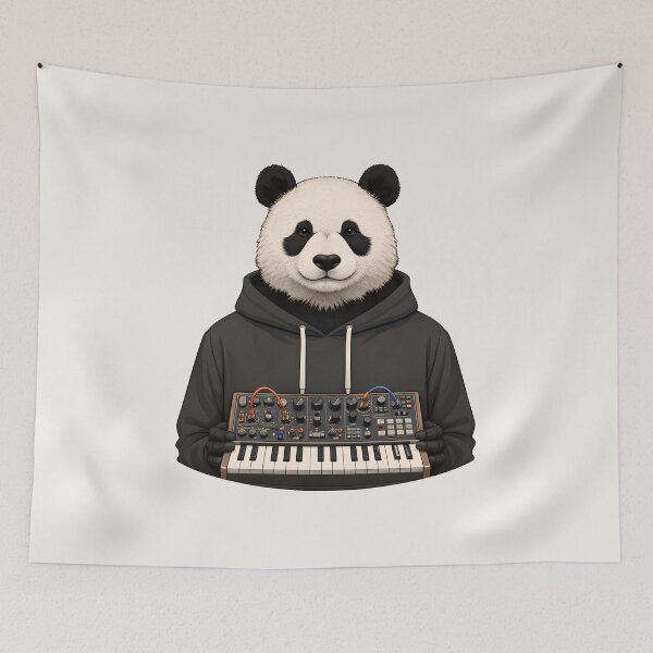 Item preview, Panda with Analog Synthesizer Illustration designed and sold by Ombrya.