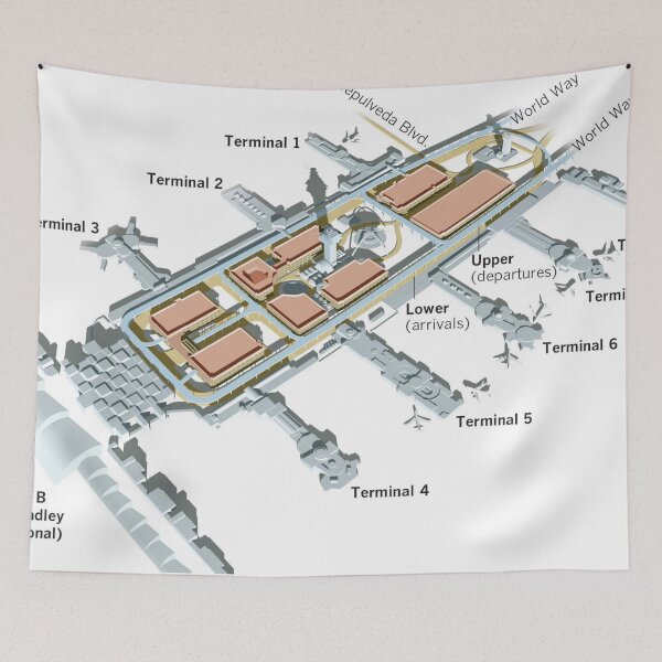 Item preview, LA LAX AIRPORT TERMINAL MAP designed and sold by KALEIDOSCOPE UK.
