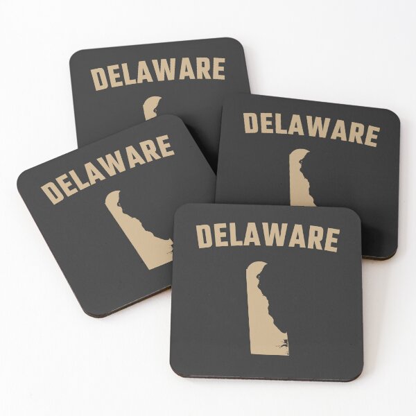 Item preview, Delaware State Map - Minimalist Vintage Gold Silhouette designed and sold by mashmosh.