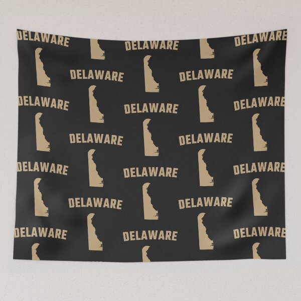 Item preview, Delaware State Map - Minimalist Vintage Gold Silhouette designed and sold by mashmosh.