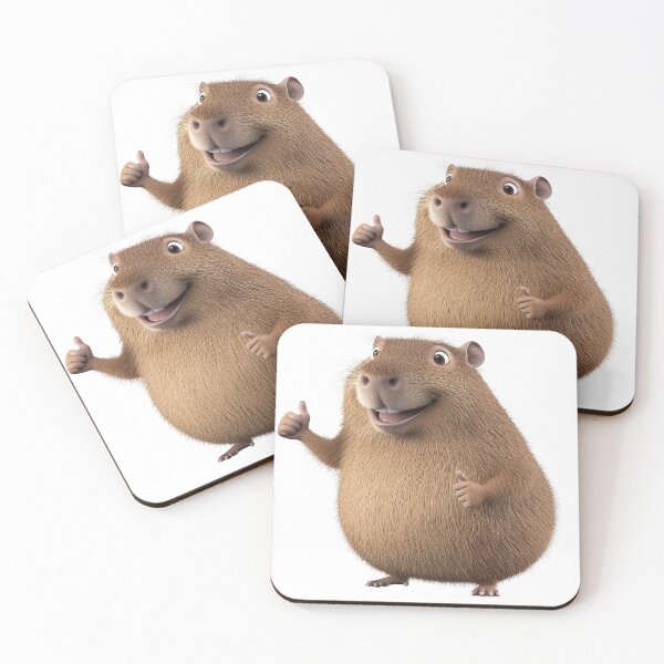 Item preview, A cheerful capybara giving a friendly thumbs up while enjoying a sunny day designed and sold by MiraCleAI.