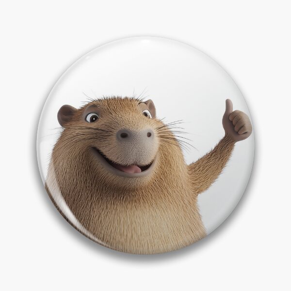 Item preview, A cheerful capybara giving a friendly thumbs up while enjoying a sunny day designed and sold by MiraCleAI.