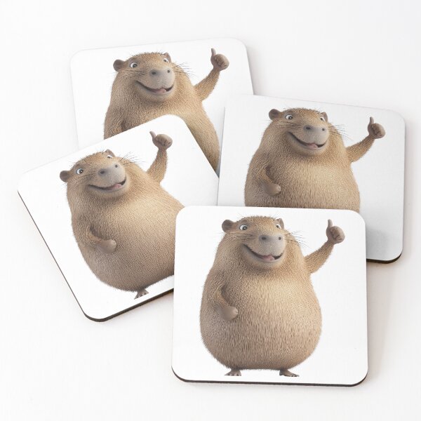 Item preview, A cheerful capybara giving a friendly thumbs up while enjoying a sunny day designed and sold by MiraCleAI.