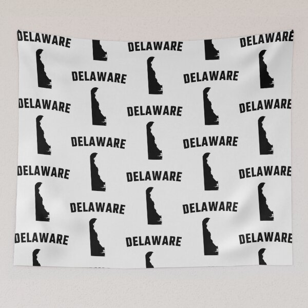 Item preview, Delaware State Pride - Minimalist Black Silhouette Map designed and sold by mashmosh.
