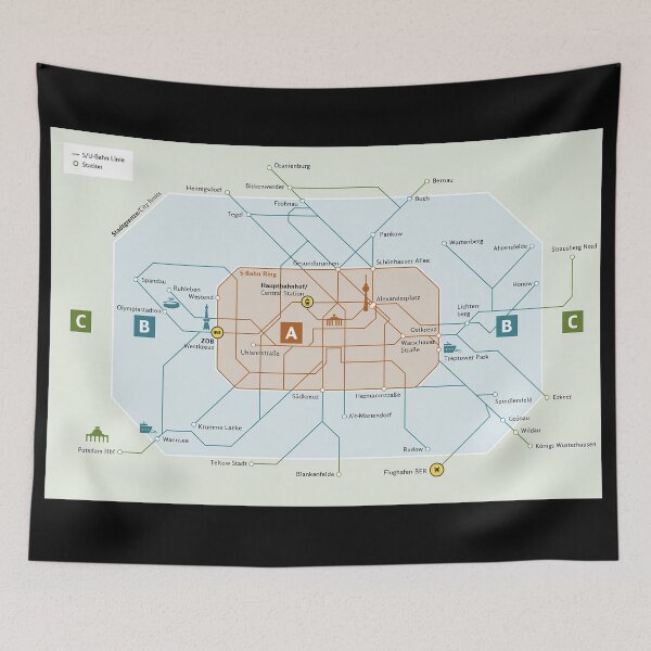 Item preview, BERLIN S BAHN ZONES TRAVEL MAP designed and sold by KALEIDOSCOPE UK.