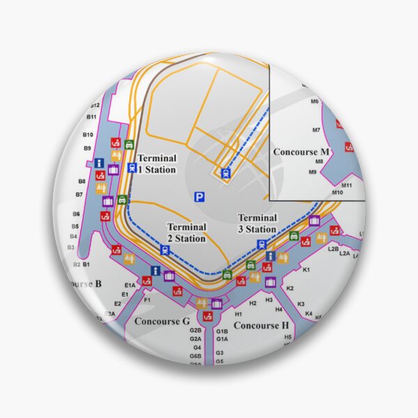 Item preview, CHICAGO O HARE AIRPORT MAP designed and sold by KALEIDOSCOPE UK.